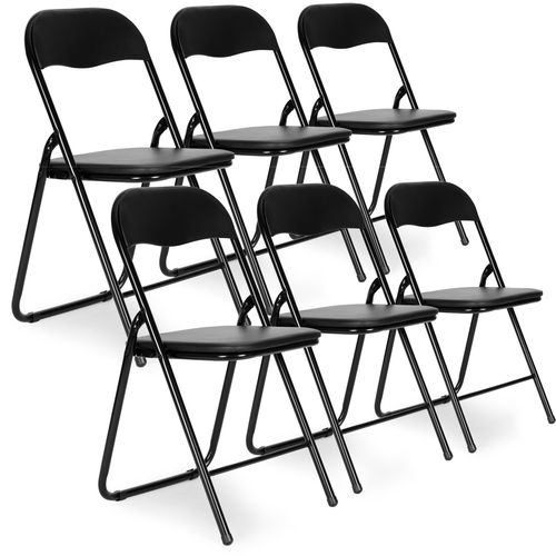 Modernhome set od 6 skopivih stolica - crna eko koža slika 1