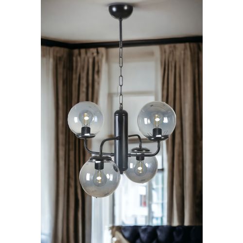 Pekin 4 Lü Siyah Füme Camlı Avize Black
Fume Chandelier slika 2