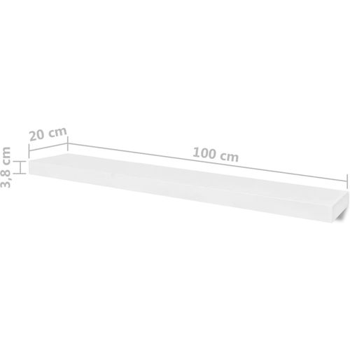 Zidne police 4 kom bijele 100 cm slika 5