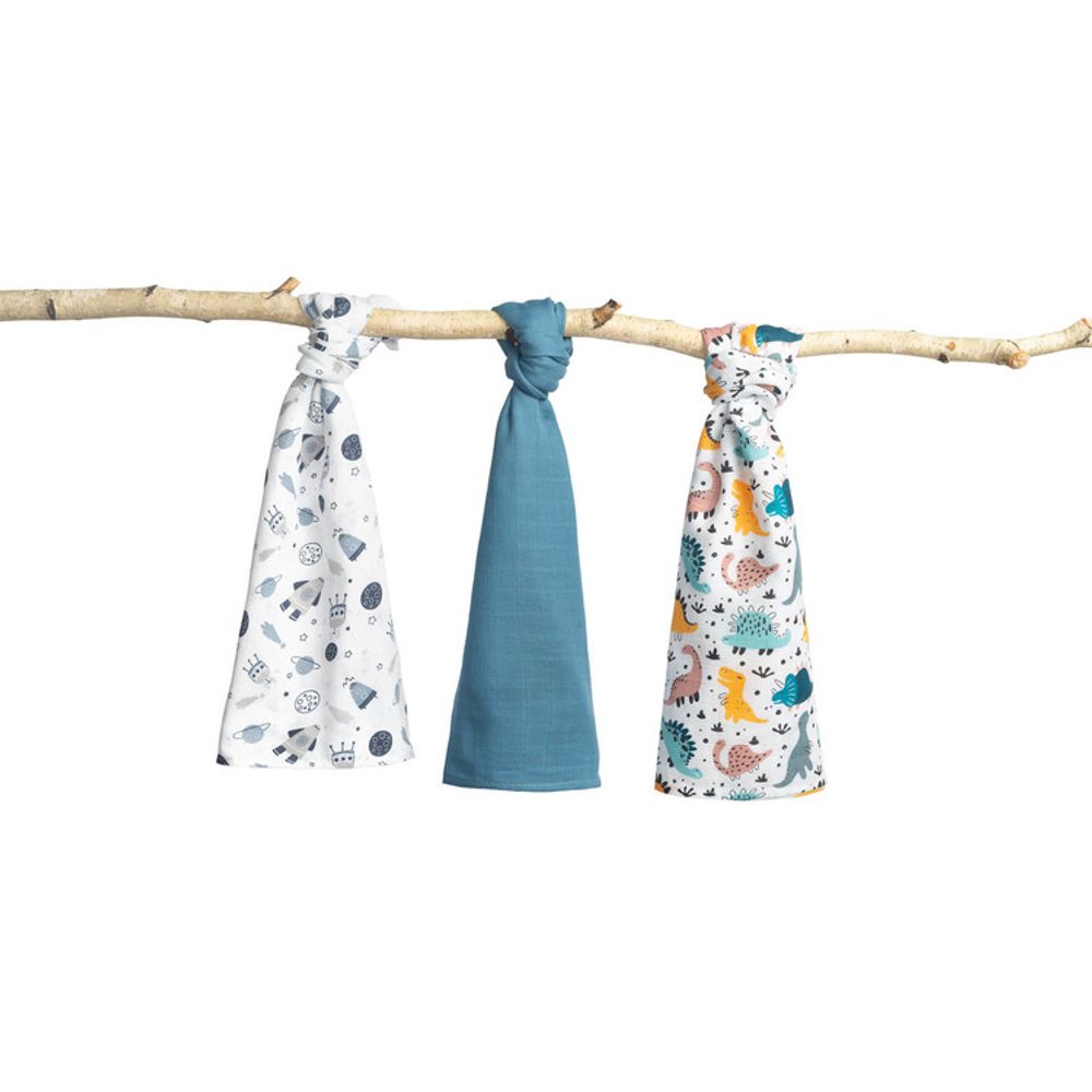 Muslin pelene 3 kom – plava slika 3