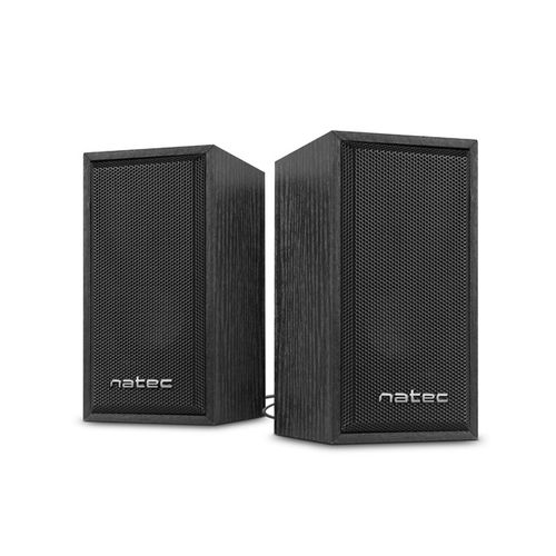 Natec NGL-1229 PANTHER, Stereo Speakers 2.0, 6W RMS, USB power, 3.5mm Connector, Wooden Case, Black slika 2