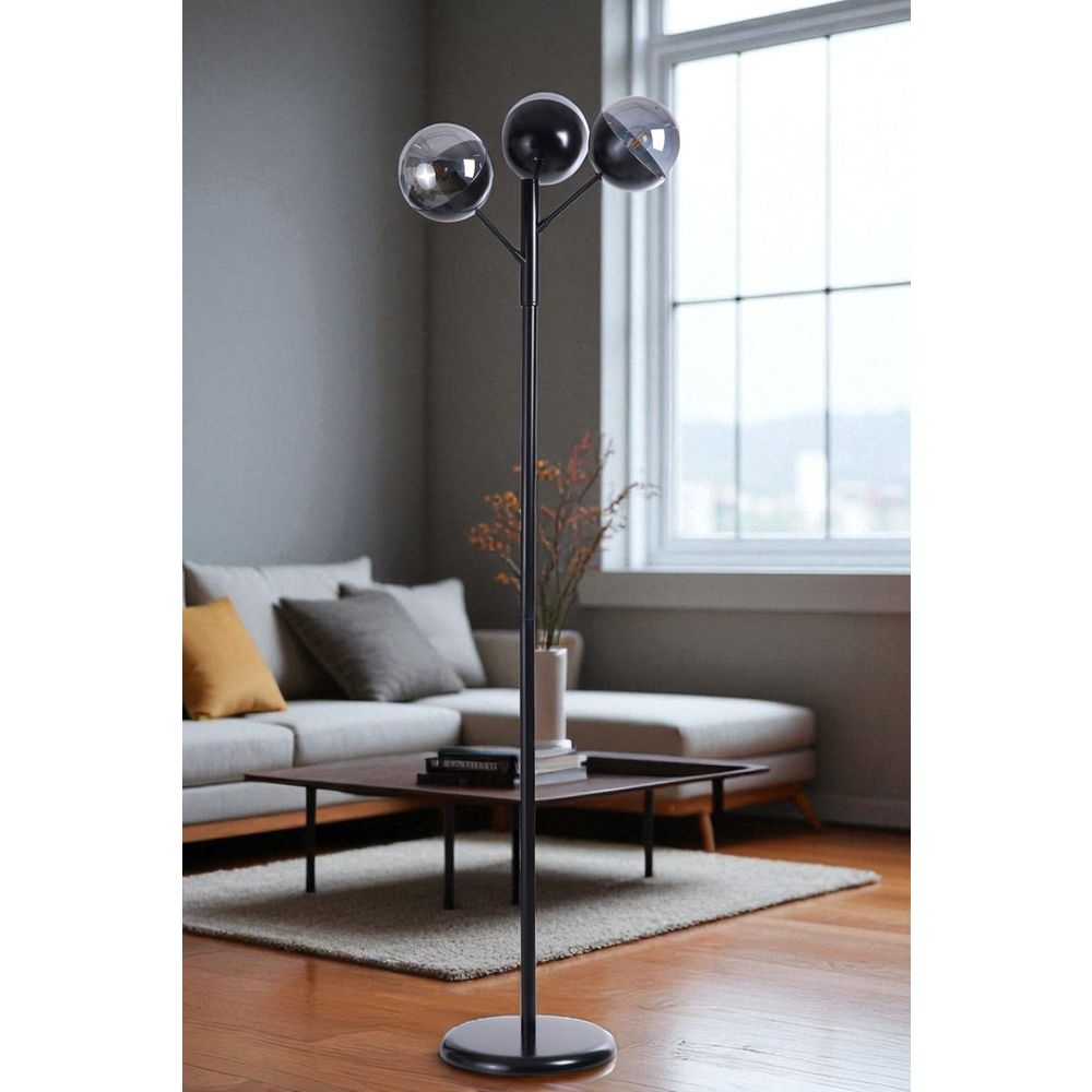 Opviq Podna lampa 302, siva, crna slika 1