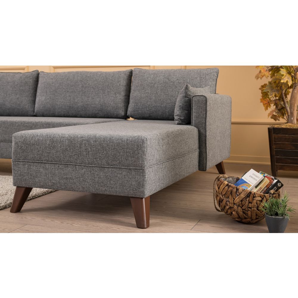 Ugaona Sofa Bella Desni Kut Siva slika 5