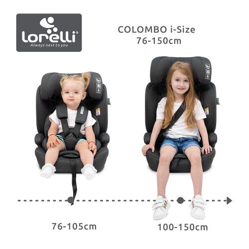 LORELLI COLOMBO Autosjedalica Grey, 9-36 kg, 76 cm - 150 cm slika 3