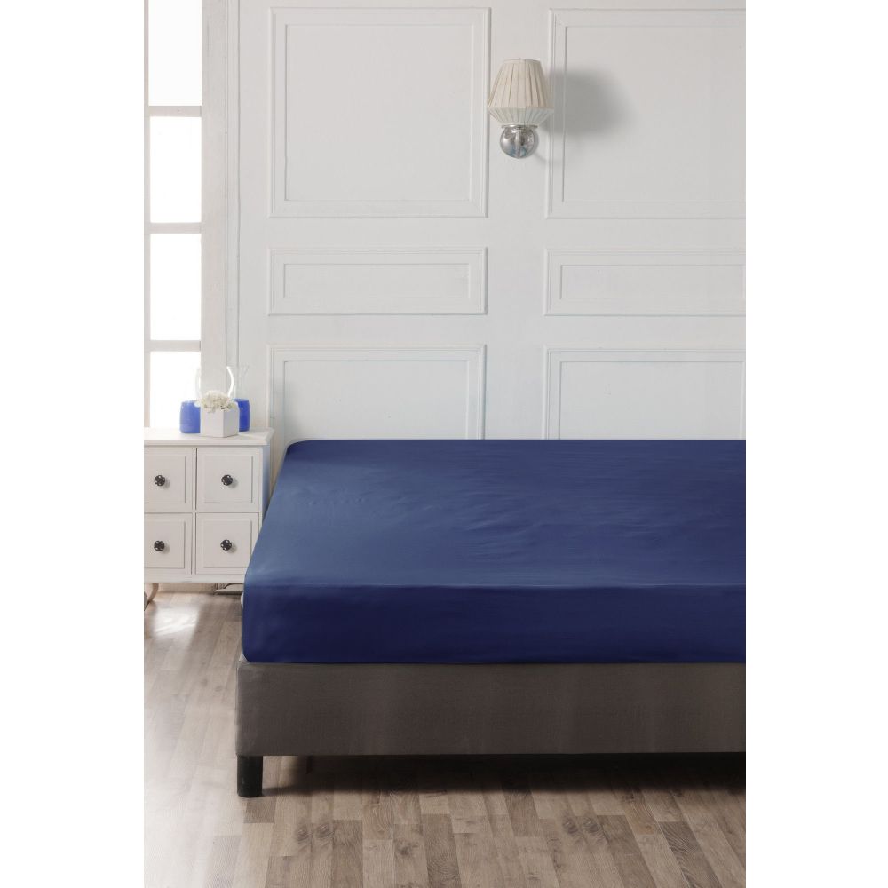 Ranforce Super King Fitted Sheet - Sax Blue slika 3
