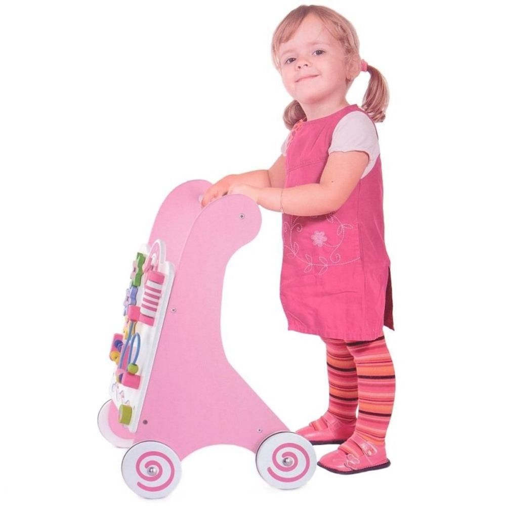 Viga Drvena guralica Baby Walker, Pink slika 3