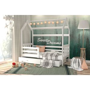 Drveni dječji krevet Domek 2 - bijeli - 190x80 cm