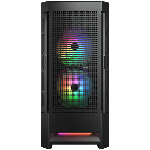 COUGAR Airface RGB Crno Kućište | Mid Tower PC Kućište s Mrežastom Prednjom Pločom i ARGB Ventilatorima slika 4