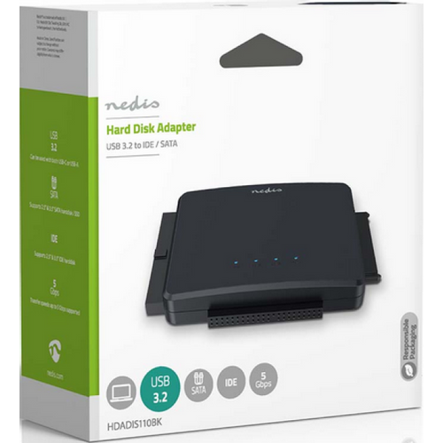 HDADIS110BK USB3.2 za 2.5-3.5 HDD, IDE + SATA Adapter slika 2