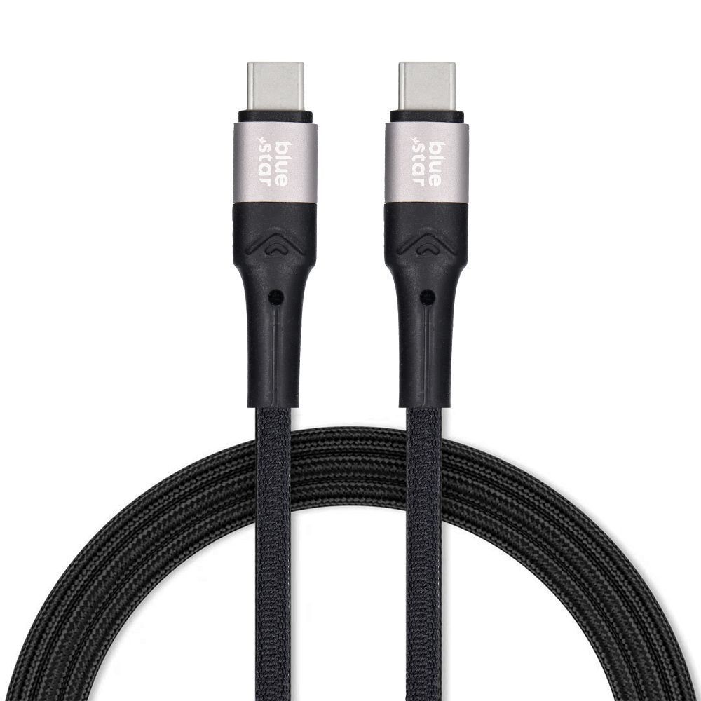 USB C na USB C kabel Blue Star 3A 60W PD QC4.0 pleteni 2m TFK-DC-004 crni slika 2