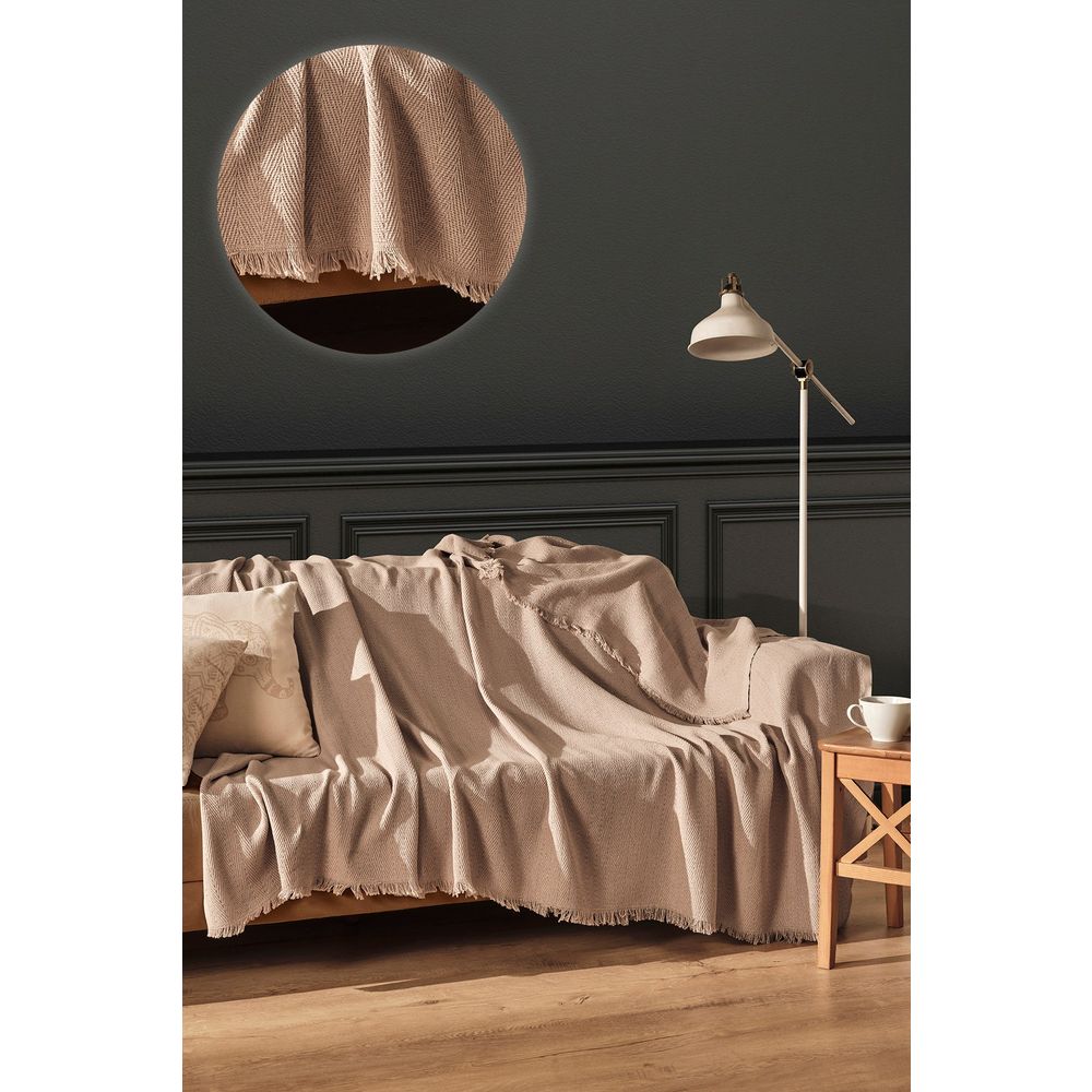 Merlin - Bež Sofa Prekrivač slika 1