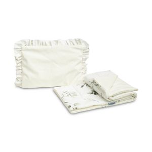 Baršunasta kolica set s volanom olive creamy