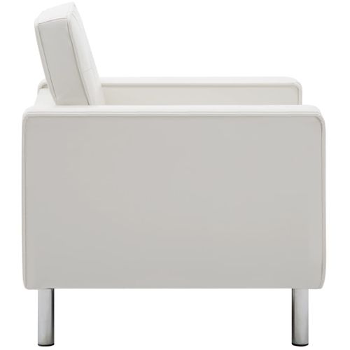 Fotelja od umjetne kože bijela slika 37