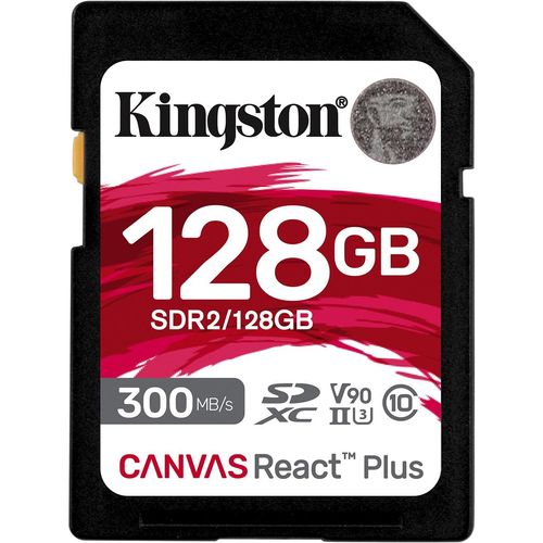 Kingston SDR2/128GB 128GB, SDXC, Canvas React Plus, Professional, Class 10 UHS-II U3 V90, Up to 300MB/s read and 260MB/s write, for Full HD/2K/4K/8K slika 1