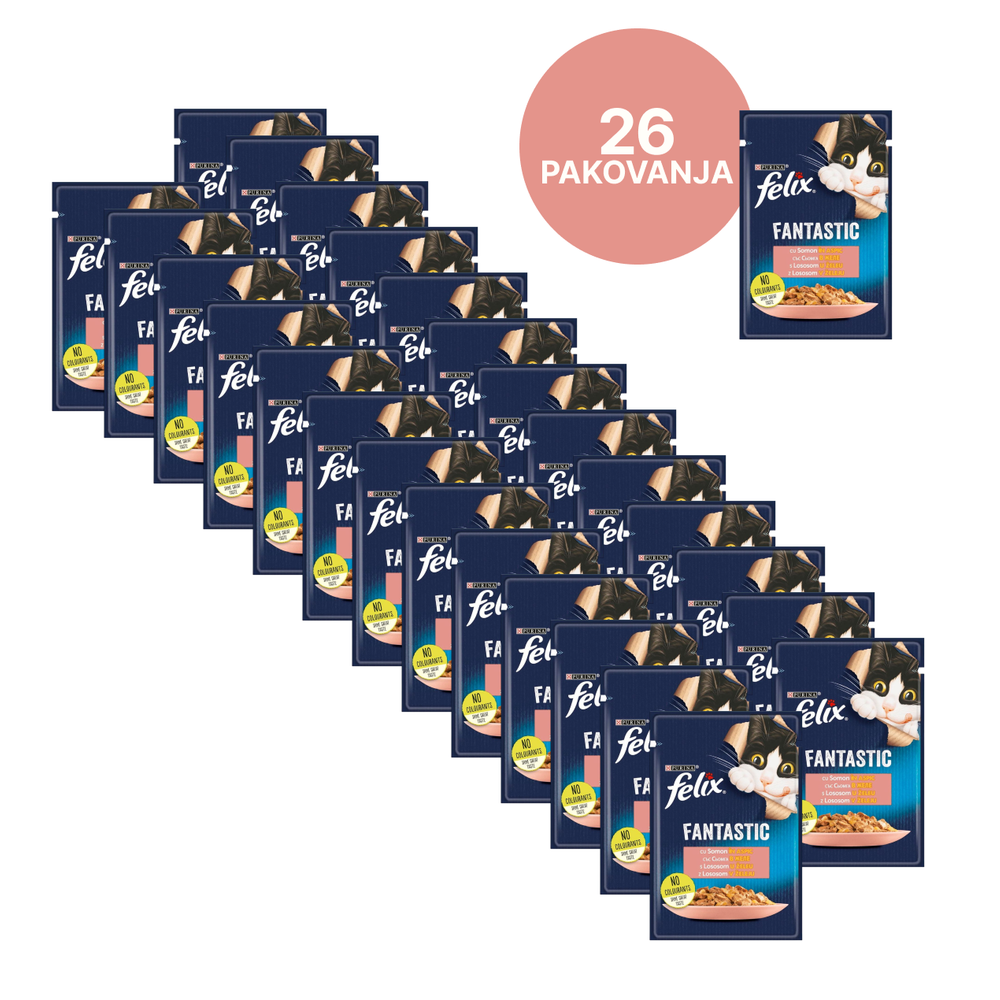 FELIX Fantastic za mačke Losos XXL Pakovanje ( 26x85g)  slika 1