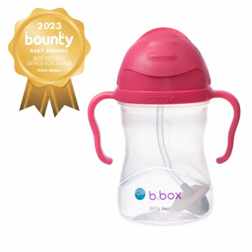 b.box Sippy cup bočica sa slamkom - raspberry slika 3