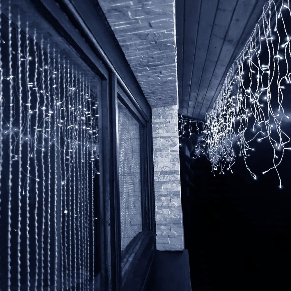 Božićna LED zavjesa s daljinskim upravljačem 300 LED, hladno bijela slika 5