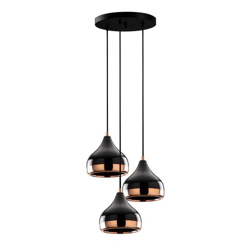 Yıldo - Set4 Crni Bakarni Luster i Set Lampe za Pod i Zid slika 15