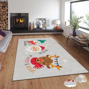 Tanki tepih sa digitalnim printom "Santa Clause, Snowman and Rrudolph the red nosed reindeer" (120 x 180 cm)ASR - CRPT - 38 