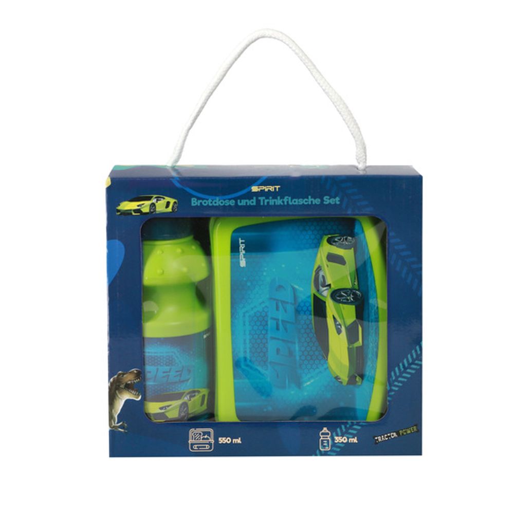 Spirit set za užinu Speed Car – kutija 550 ml + flaša 350 ml slika 1