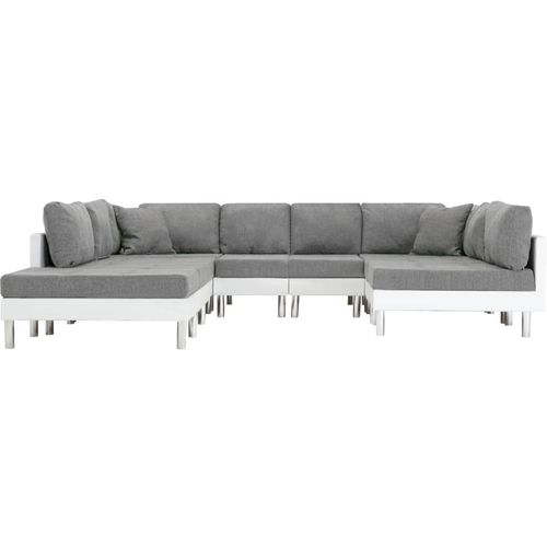 Modularna sofa od umjetne kože bijela slika 17