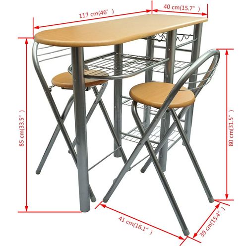 Set stola i stolica za kuhinju/doručak/bar drveni slika 12