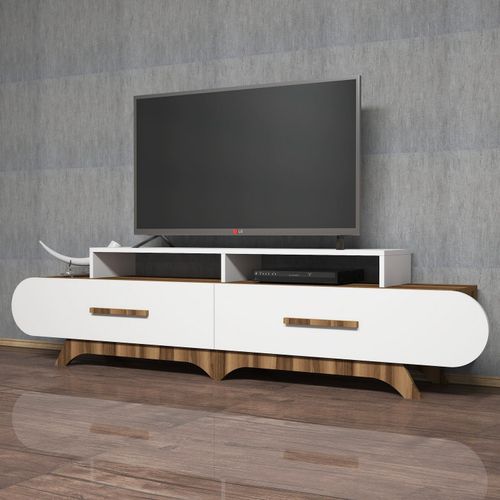 Woody Fashion Stalak za televizor, Flora - Walnut, White slika 2