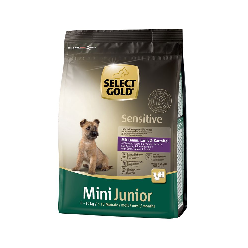 Select Gold Sensitive Junior Mini janjetina, losos i krumpir 1 kg slika 1