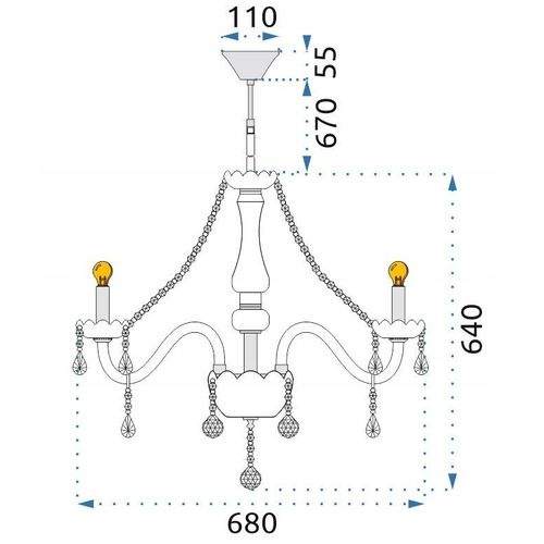 TOOLIGHT Kristalna svjetiljka luster 300750 slika 17