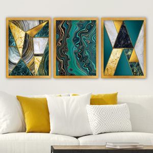 3AC171 Multicolor Decorative Framed Painting (3 Pieces)