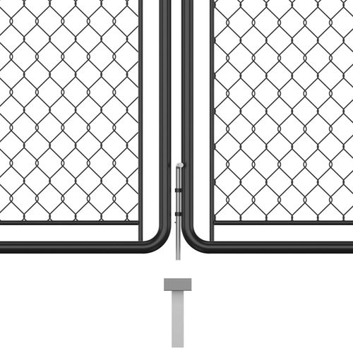 Vrtna vrata čelična 125 x 395 cm antracit slika 6
