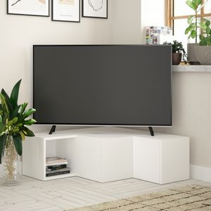 Compact - White White TV Stand