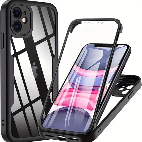 Techsuit - ColorVerse 360 ​​Series obostrana zaštitna maska za iPhone 11 - crna slika 1