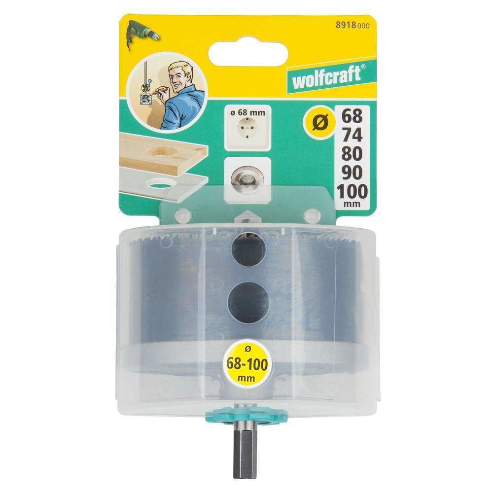 Wolfcraft Set Pila Za Rupe fi 68, 74, 80, 90, 100 mm / 33 mm / 5 dijelni - 8918000 slika 6