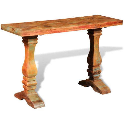 Konzolni stol od masivnog obnovljenog drva slika 2
