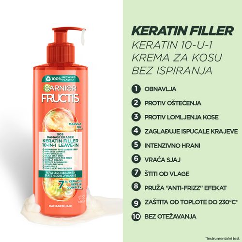 Garnier Fructis SOS Damage Eraser 10u1 krema za kosu bez ispiranja 400ml slika 3