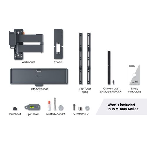 Vogels TVM1443, zidni nosač za ekrane od 32"-65", nagib do 15° pomak 180°, 25kg slika 6