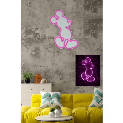 Wallity Ukrasna plastična LED rasvjeta, Mickey Mouse - Pink slika 3