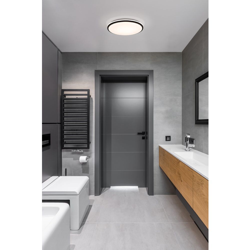 Eglo plafonjera 'Pinetto' LED, 18W, promjer 340mm, IP44, bijela/crna slika 2
