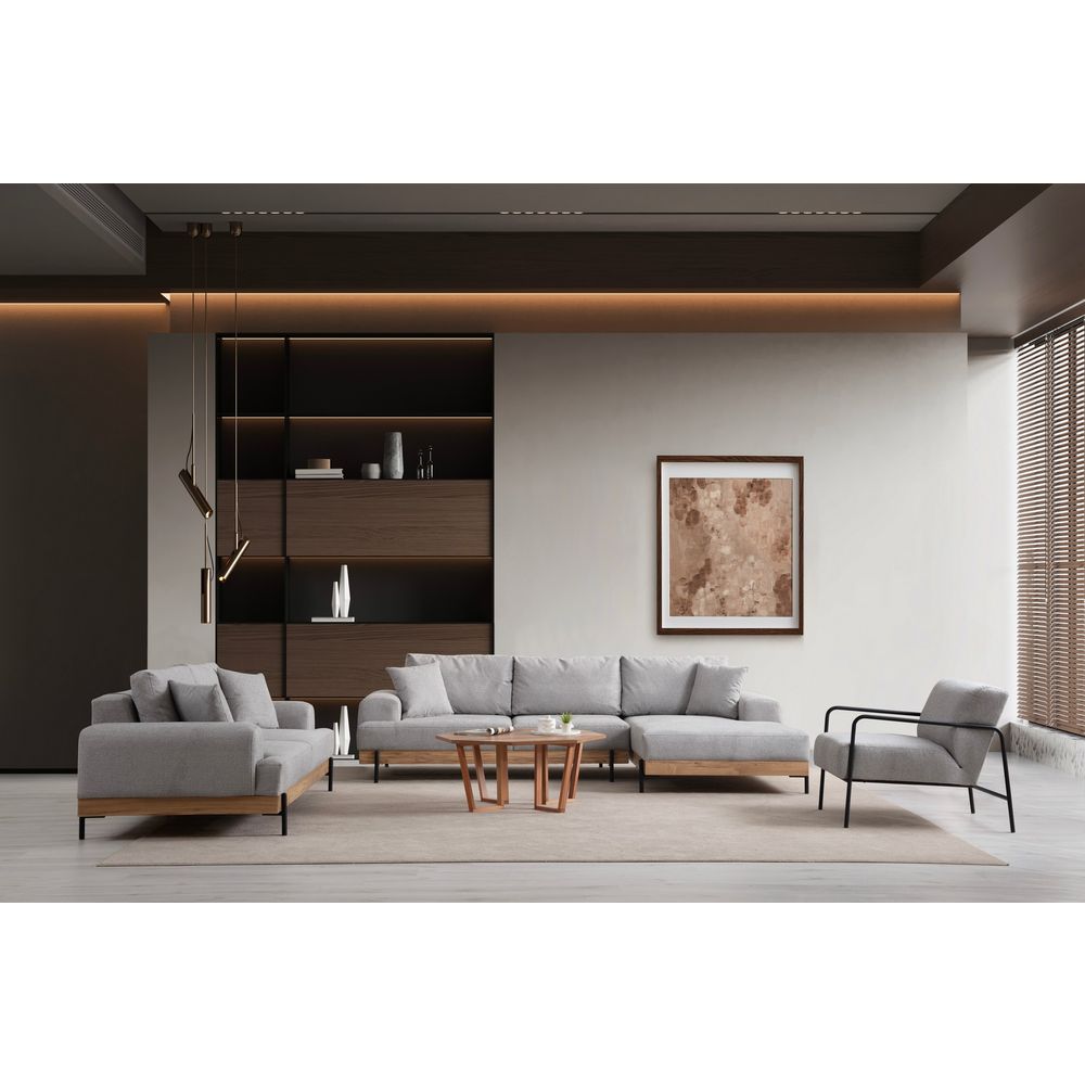 Eti Oak Desni - Sivi Ugaoni Sofa slika 7