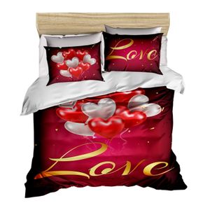 155 Red
White
Gold Double Duvet Cover Set