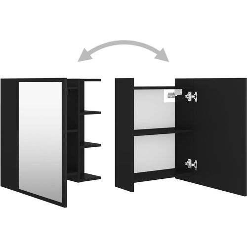 Kupaonski ormarić s ogledalom crni 62,5x20,5x64 cm od iverice slika 29