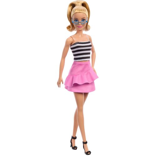 Barbie Fashionista Top Striped Pink Skirt doll slika 2