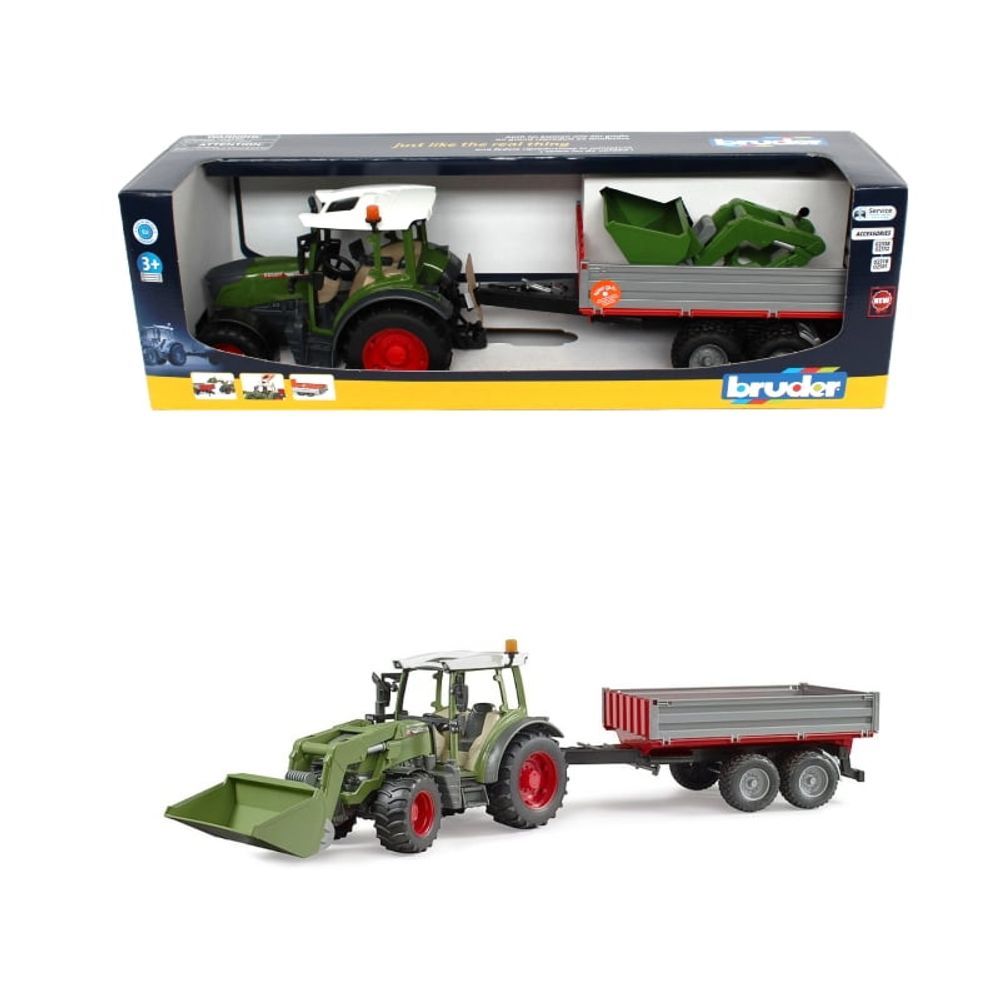 Bruder Fendt Vario 211 sa utovarivačem i prikolicom 1:16 slika 1