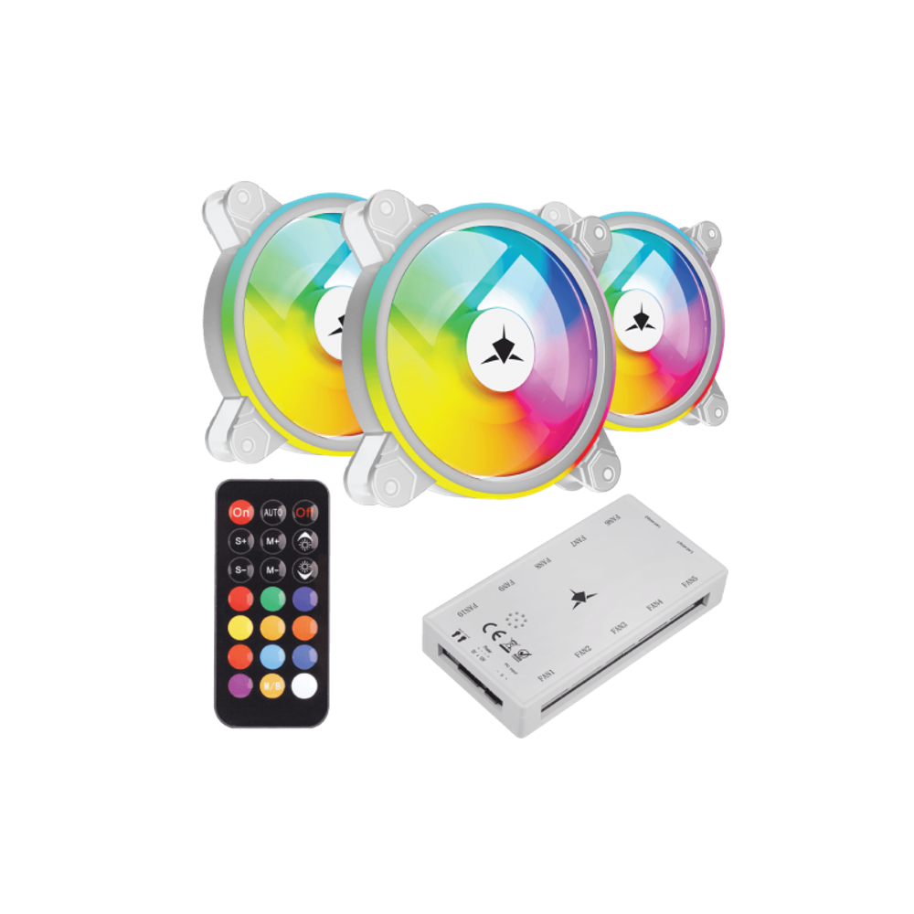 WHITE SHARK Ventilator GCF-S028-005 NEBULA-2 / ARGB KIT, bijeli slika 1