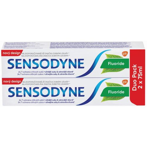 Sensodyne zubna pasta fluoride 75mlx2 duo pack slika 1