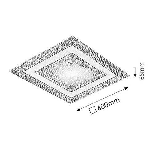 Rabalux pruge 400x400 plafonjera E27 2x60W hrom slika 4