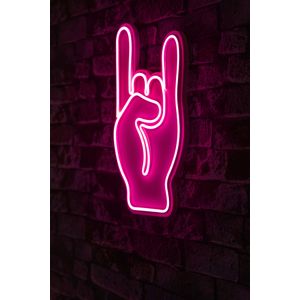 Wallity Ukrasna plastična LED rasvjeta, Rock N Roll Sign - Pink