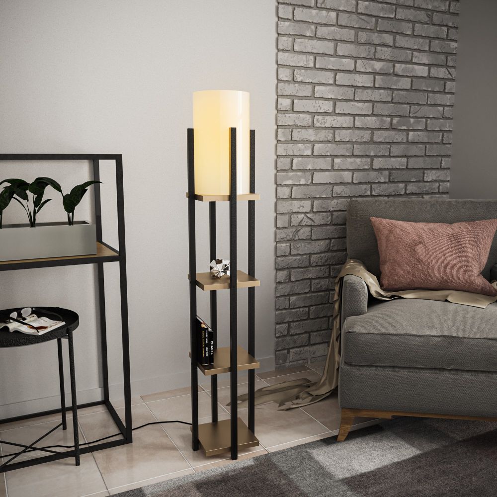 Lampa za policu - 8115 Crna zlatna podna lampa slika 2