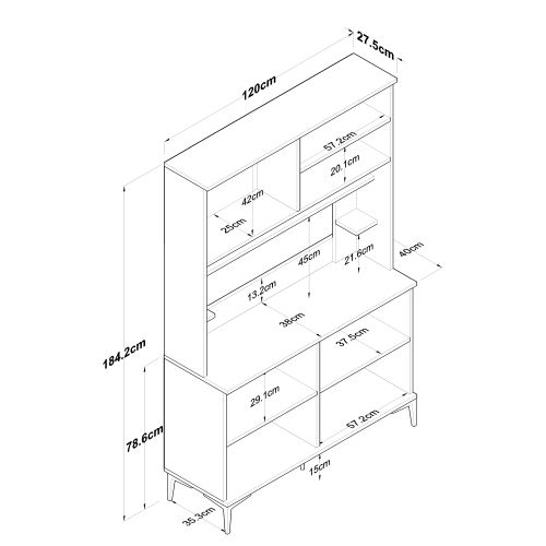 JE176 - 3291 WhiteWalnut Multi Purpose Cabinet slika 13